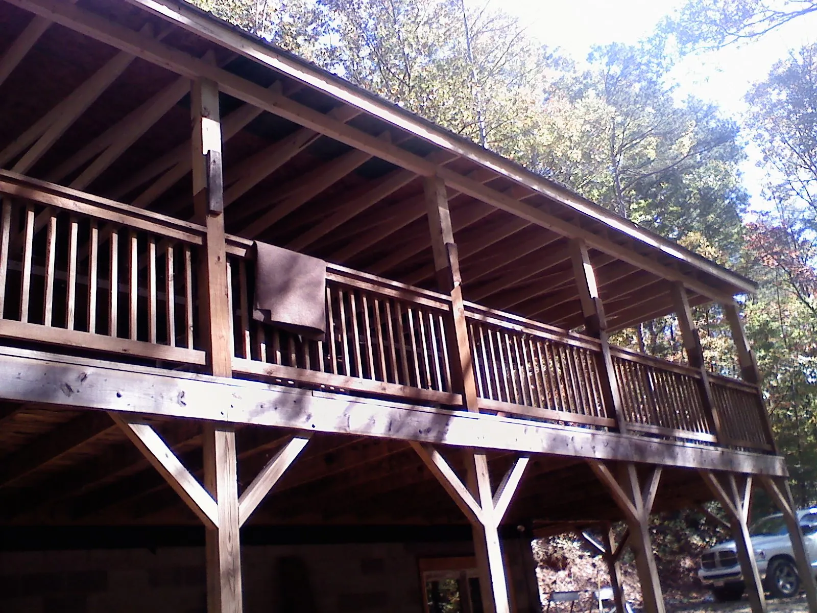 Timber framing under a new elevated porch and deck — Roof Leak Repair in Melba by Roofing Brothers